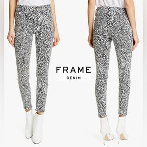 FRAME Le High Skinny Abstract Animal Print Pants